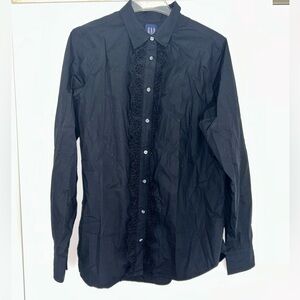 GAP Black Lace-Detail Button Down